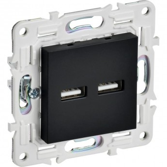 Розетка IEK SK-U21-D31-K02 USB A+A 3.1А SKANDY SK-R15Bl черный