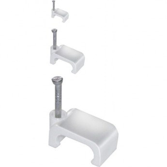 Скоба IEK 10мм плоская пластиковая (100шт) - USK21-10-100 Скоба IEK 10мм плоская пластиковая (100шт) - USK21-10-100