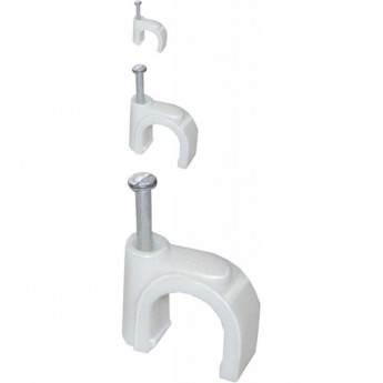 Скоба IEK 5мм круглая пластиковая (100шт) - USK11-05-100 Скоба IEK 5мм круглая пластиковая (100шт) - USK11-05-100