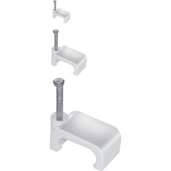 Скоба IEK 5мм плоская пластиковая (100шт) - USK21-05-100 Скоба IEK 5мм плоская пластиковая (100шт) - USK21-05-100