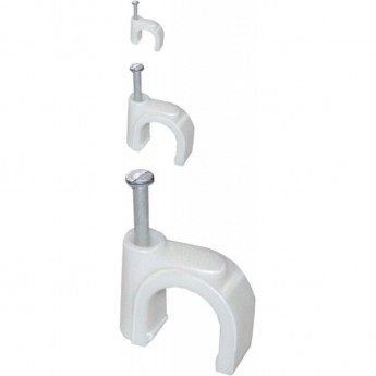 Скоба IEK 7мм круглая пластиковая (100шт) - USK11-07-100 Скоба IEK 7мм круглая пластиковая (100шт) - USK11-07-100